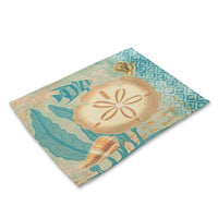 Coastal Beach Sea Shell Print Table Placemat