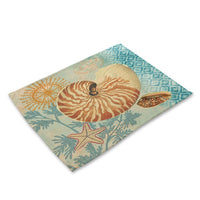 Coastal Beach Sea Shell Print Table Placemat