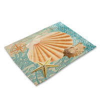 Coastal Beach Sea Shell Print Table Placemat