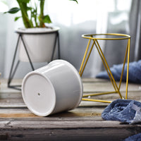 Geometric Triangle Wire Desktop Planter w/ Ceramic Pot