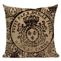 18" Vintage Paris / Eiffel Tower Print Throw Pillow Cover