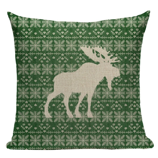 18" Northern Moose / Deer Print Throw Pillow Cover