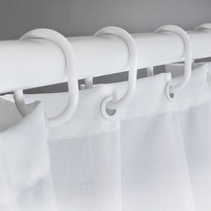 White Poop Emoji Bathroom Shower Curtain