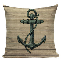 18" Vintage Nautical Sail Inspiration Throw Pillow Cover