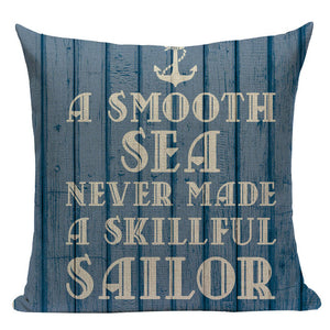 18" Vintage Nautical Sail Inspiration Throw Pillow Cover