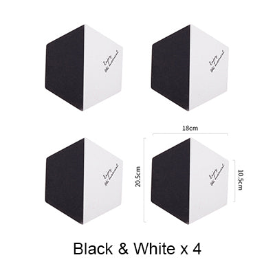 4-Piece Black & White Hexagon Cork Coaster / Hot Pad Set
