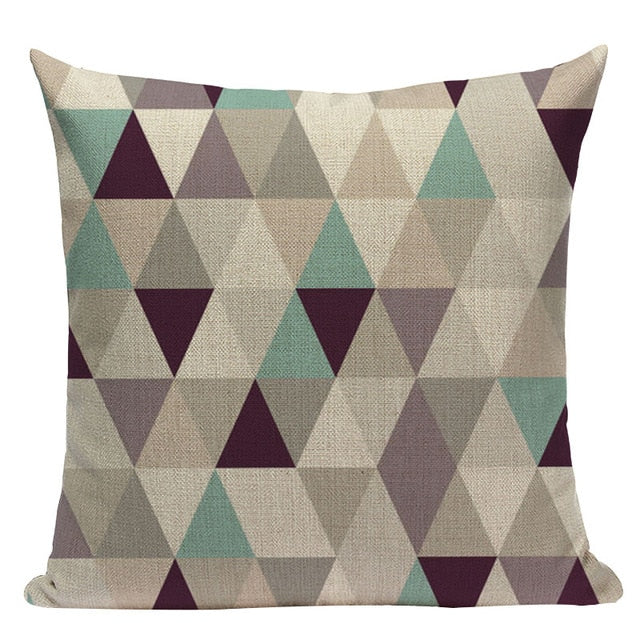 18" Mint Green Nordic Geometric Elements Pillow Cover