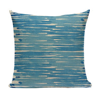 18" Blue Abstract Watercolor Pattern Throw Pillow Cover