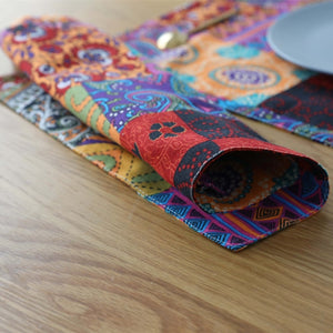 4-Piece Multi-Color Bohemian Pattern Table Placemat Set