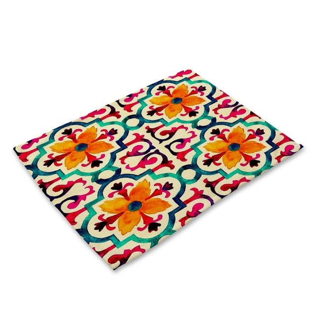 Multi-Color Floral Pattern / Paisley Table Placemat