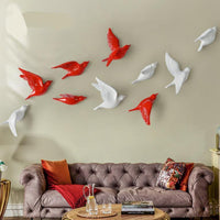 Multi-Color 3D Wall-Mounted Flying Bird Sculpture