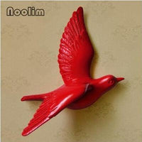 Multi-Color 3D Wall-Mounted Flying Bird Sculpture