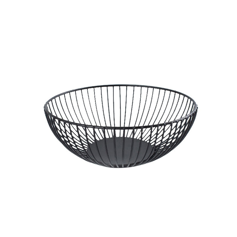 Black Minimalist Metal Wire Storage Basket Bowl