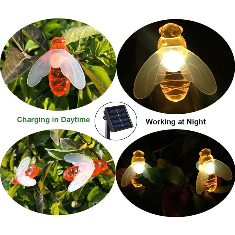 Solar-Power Honey Bee LED String Light