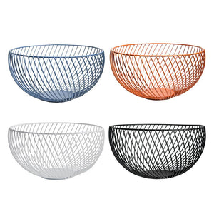 Contemporary Round Metal Wire Storage Basket Bowl