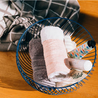 Contemporary Round Metal Wire Storage Basket Bowl