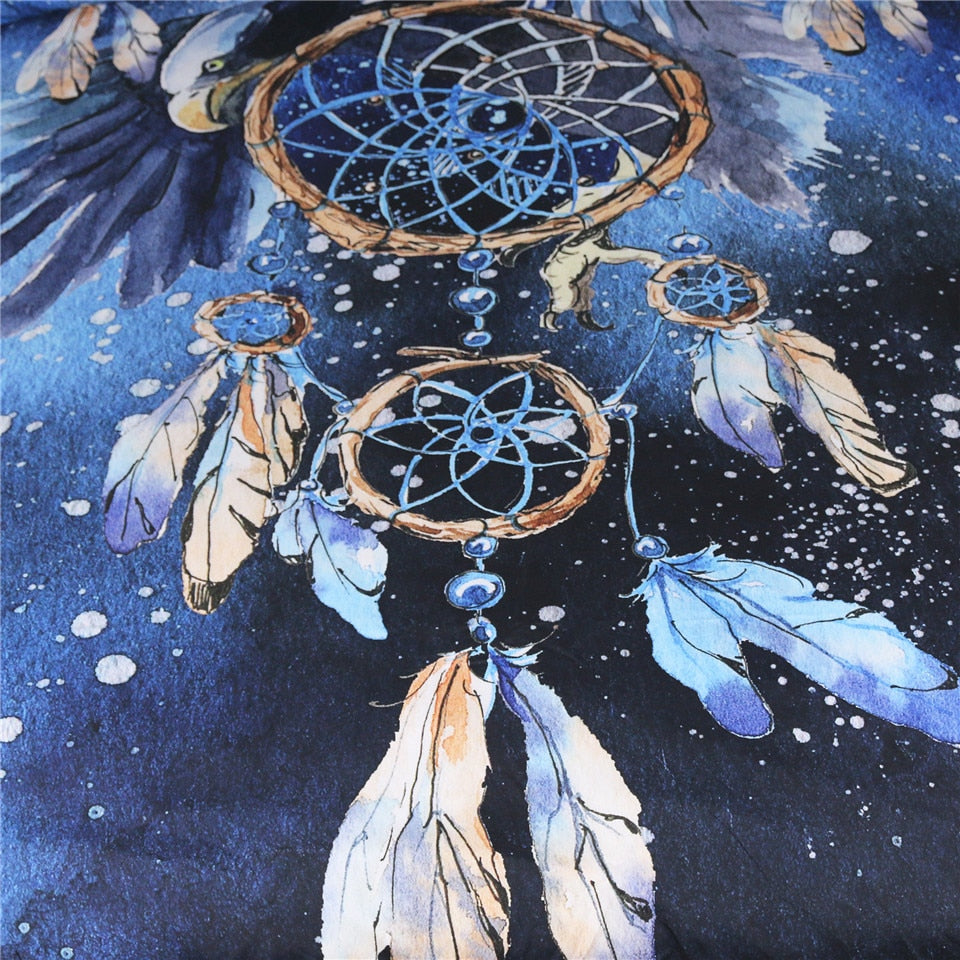 Blue Galaxy Dreamcatcher Wall Tapestry
