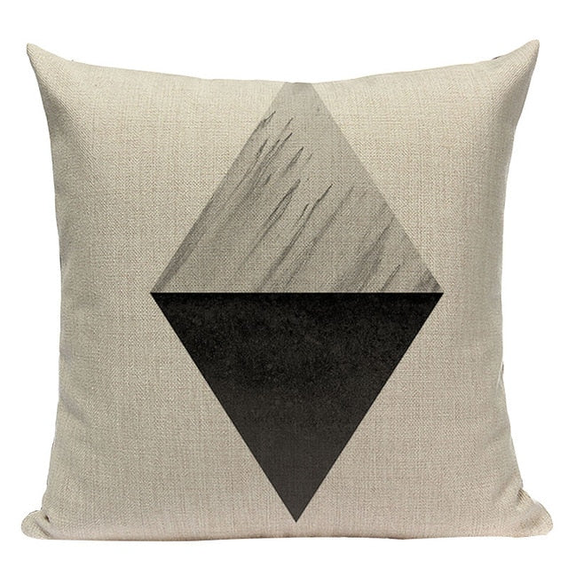 18" Simple Nordic Geometric Elements Pillow Cover