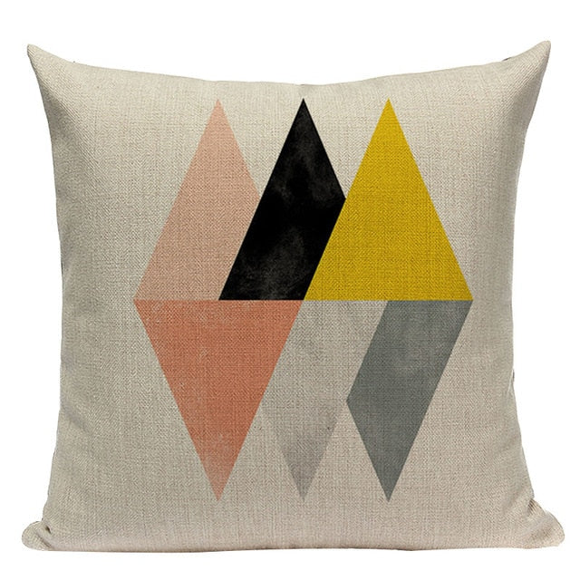 18" Simple Nordic Geometric Elements Pillow Cover