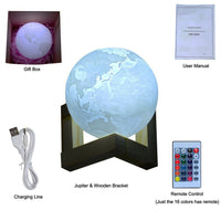 Multi-Color 3D LED Earth Lamp Night Light