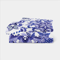 Blue & White 3-Piece Floral Mandala Duvet Bedding Set