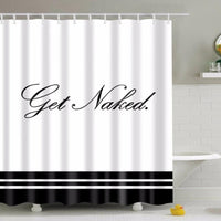 Black & White Get Naked Bathroom Shower Curtain