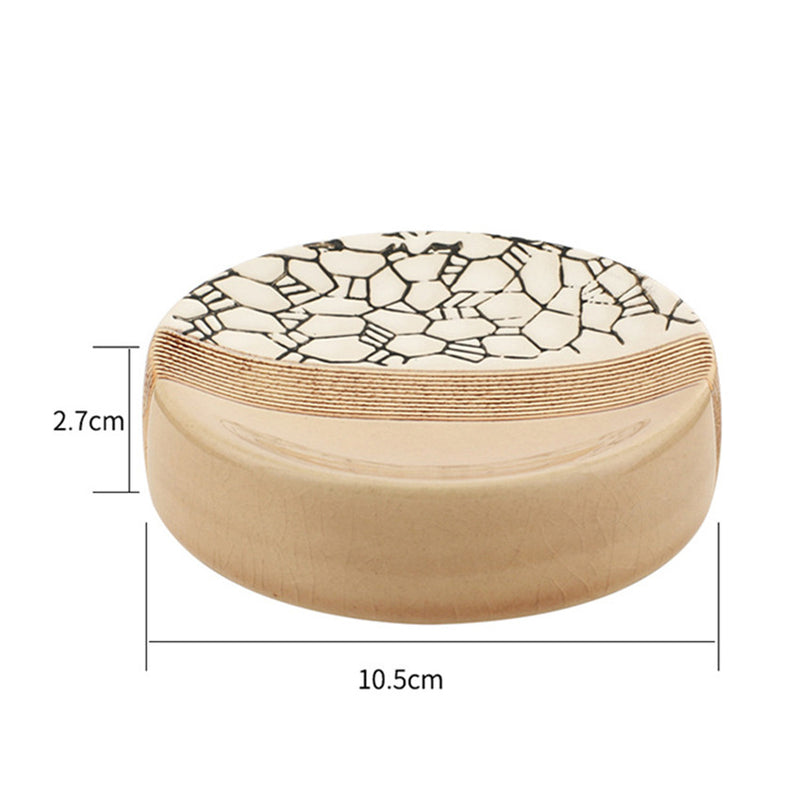 4-Piece Ceramic Stone Pattern Bathroom Accessory Set