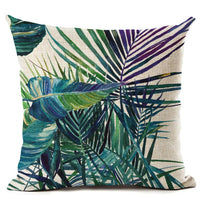 18" Tropical Palm Leaf Print Throw Pillow Cover