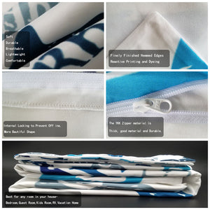 White 2/3-Piece Shark Pattern Duvet Cover Bedding Set