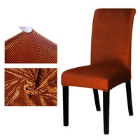 Solid Textured Jacquard Pattern Dining Chair Cover