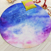 Round Starry Night Sky Space Galaxy Floor Mat Rug