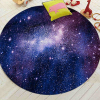 Round Starry Night Sky Space Galaxy Floor Mat Rug