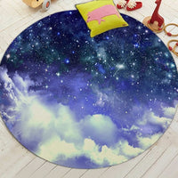 Round Starry Night Sky Space Galaxy Floor Mat Rug