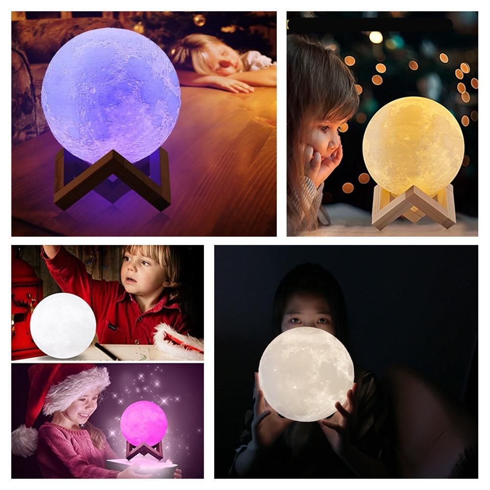 Multi-Color 3D LED Moon Lamp Night Light
