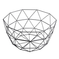 Black Geometric Metal Wire Fruit Basket Bowl