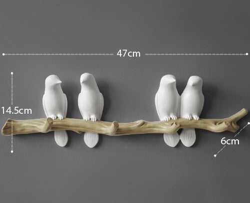 3D Resin Bird Branch Garment Hook / Key Rack
