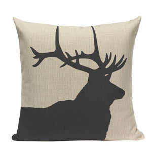 18" Northern Bear / Deer Stag Silhouette Pillow Cover