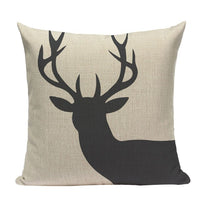 18" Northern Bear / Deer Stag Silhouette Pillow Cover