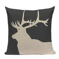 18" Northern Bear / Deer Stag Silhouette Pillow Cover