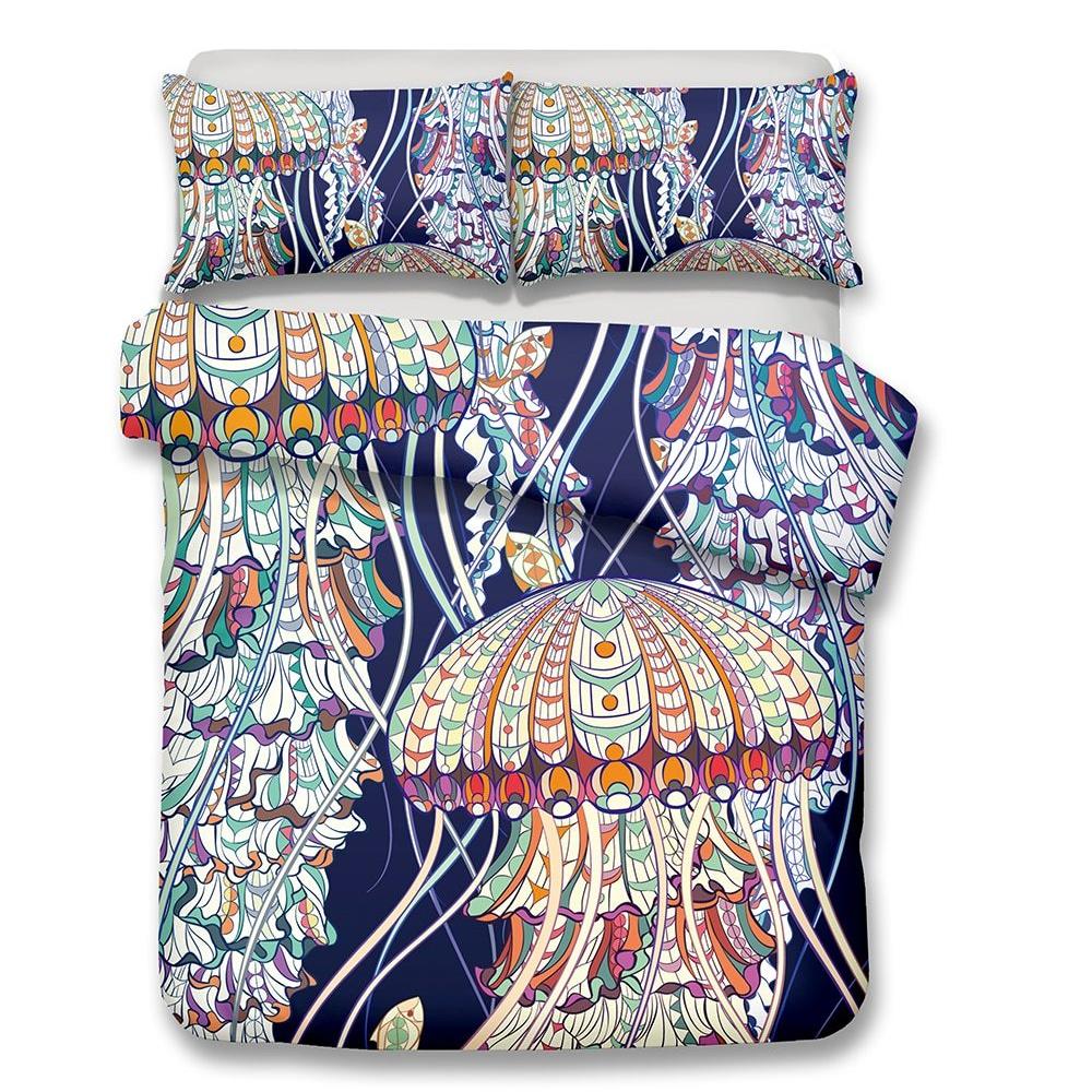 2/3-Piece Bohemian Jellyfish Print Duvet Cover Set