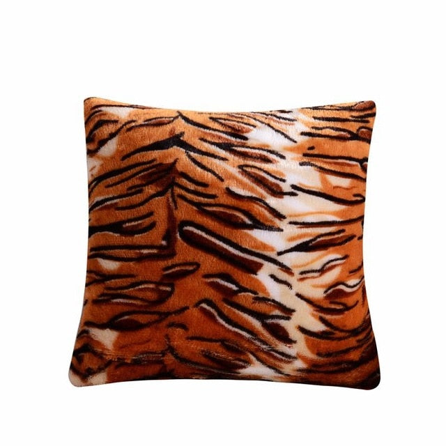 17" Soft Plush Animal Print Throw Pillow Cover