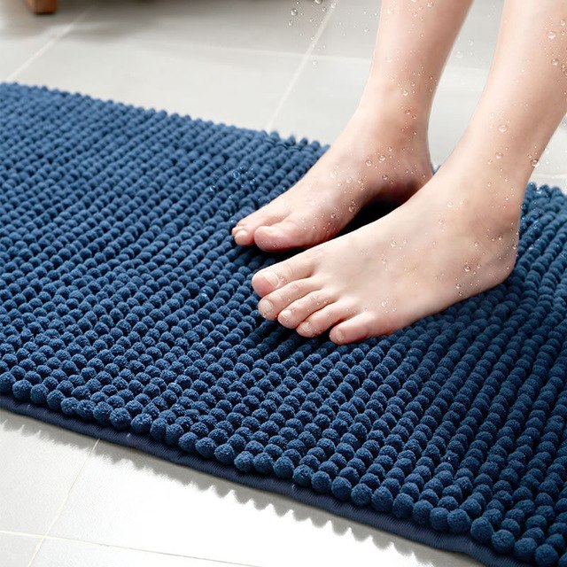 Ultra-Thick Pile Non-Slip Chenille Bathroom Rug Floor Mat