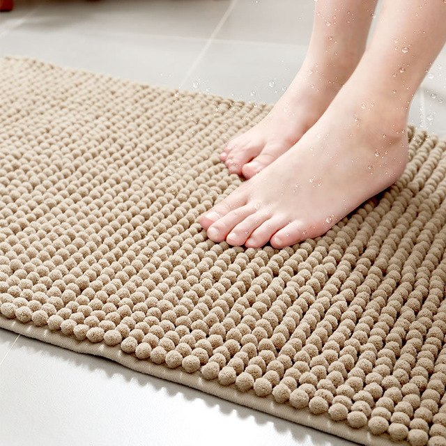 Ultra-Thick Pile Non-Slip Chenille Bathroom Rug Floor Mat