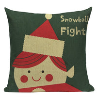 18" Red / Green Classic Christmas Print Throw Pillow Cover