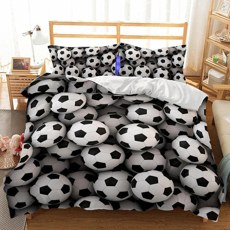 2/3-Piece Soccer Ball Print Duvet Cover Bedding Set