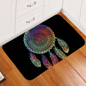 Black Rainbow Dreamcatcher Door / Floor Mat