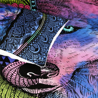 3-Piece Split Wolf Mandala Print Duvet Cover Set