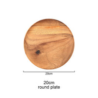 Natural Acacia Wood Dinner / Food Tray Plate