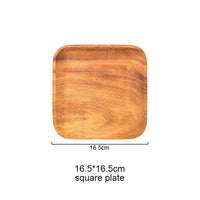 Natural Acacia Wood Dinner / Food Tray Plate