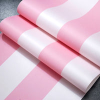 Traditional Simple Girl's Pink Striped Wallpaper